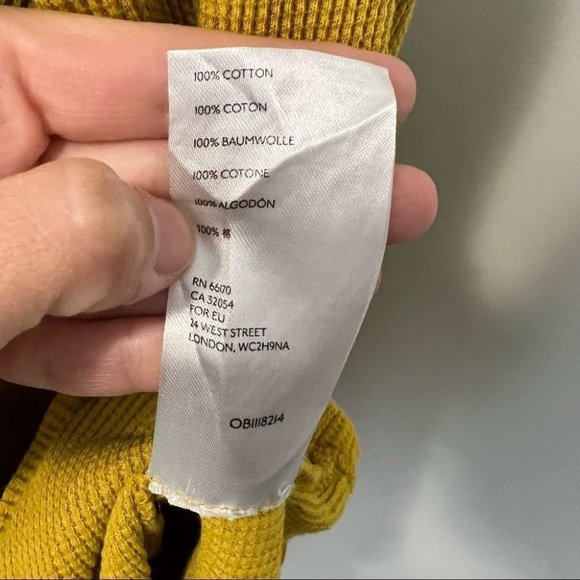 Anthropologie Maeve Samina Thermal Babydoll Long Sleeve Top Yellow - Picture 13 of 13